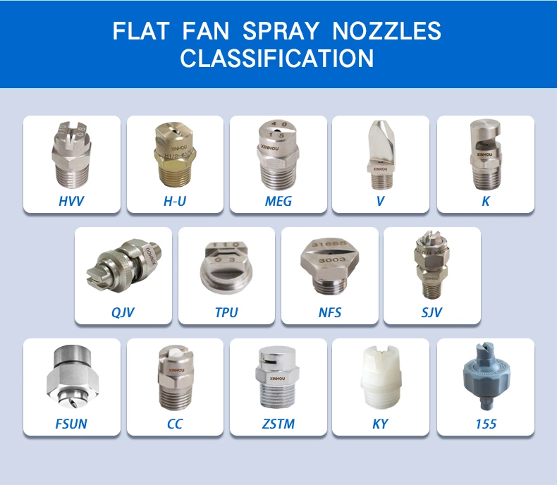 304ss 1/4 Car Washing 65 and 110 Degree Vee Jet Flat Fan Spray Nozzle